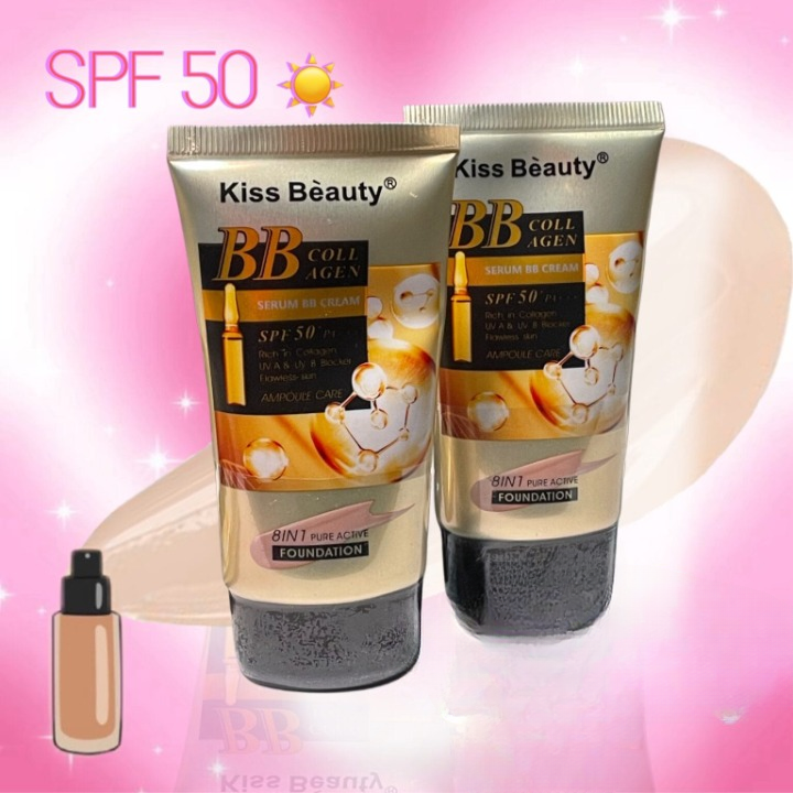 8-in-1 BB Collagen Liquid Foundation – Full Coverage, Long Lasting & Hydrating ,65ml