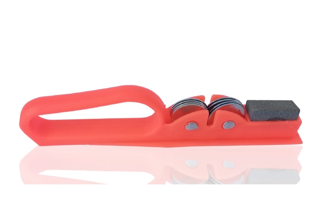 Professional Knife Sharpener with 8-Wheel Blades & Sanding Stone