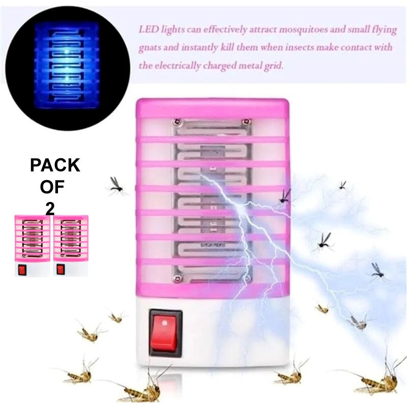 Set of 2 – Mini Electric Mosquito Killer Lamp – LED Light Insect Trap for Indoor Use – Safe, Noiseless & Chemical-Free
