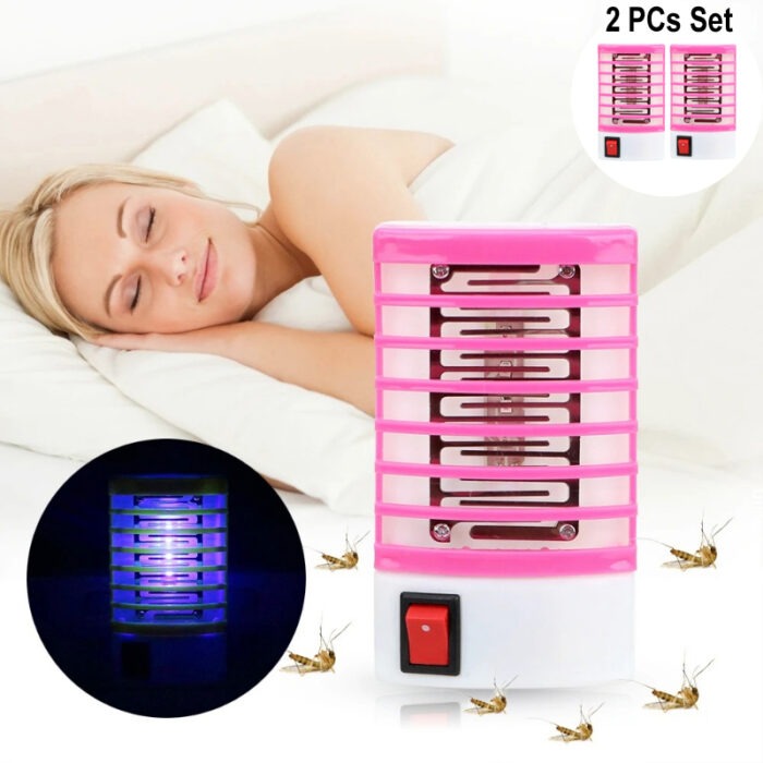 Set of 2 – Mini Electric Mosquito Killer Lamp – LED Light Insect Trap for Indoor Use – Safe, Noiseless & Chemical-Free