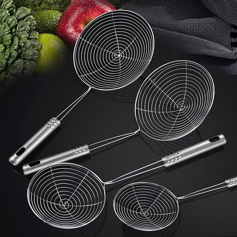 Solid 4 PCS Stainless Steel Fry Oil Strainer